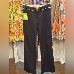 Elizabeth McKay Women's Mint Pants Slacks Navy White Nautical #1002